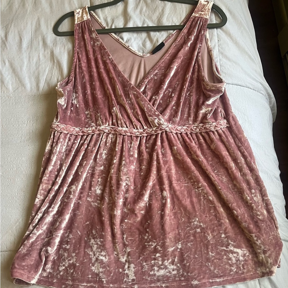 Torrid light pink velvety blouse